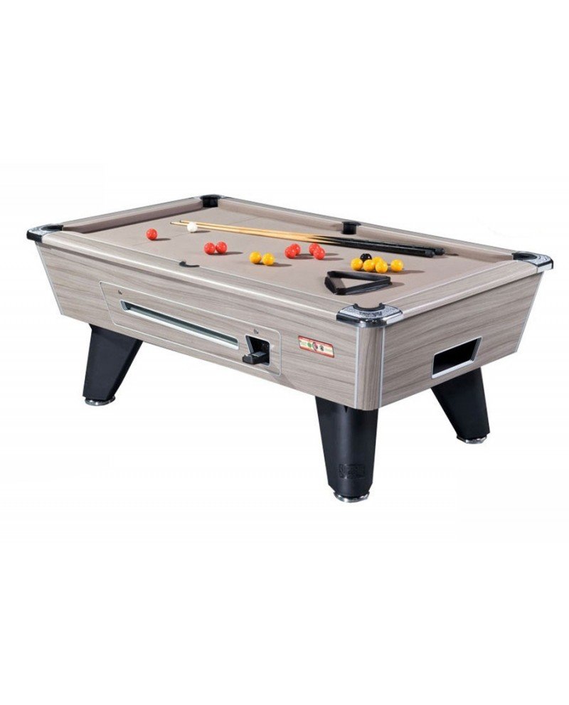table-billard-de-cafe-winner-bois-flotte-a-monnayeur Table de billard de café 7 ft finition bois flotté avec monnayeur – billard Pool anglais complet – Image 1