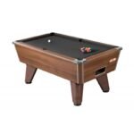 Table de billard de café 7 ft finition chêne clair avec système monnayeur intégré