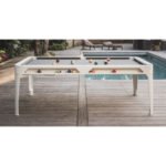 Table de billard 7 ft Hyphen blanc – design intérieur & extérieur avec surface de jeu résistante